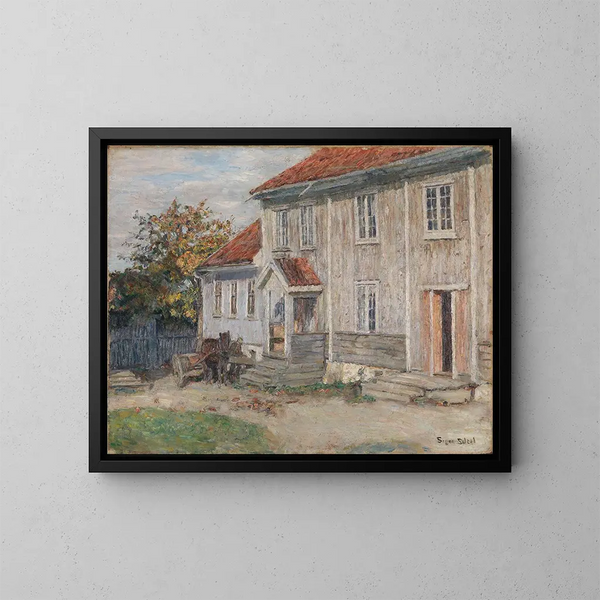 Het landhuis van de doden in Toten - Signe Scheel — ingelijst kunstwerk aan de muur