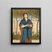 A priestess of Diana offering poppies - Simeon Solomon — framed artwork on a wall