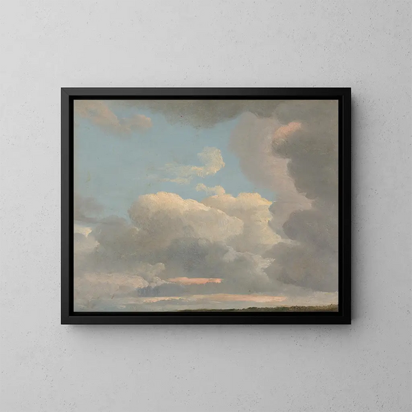 Studie van wolken aan het begin van de avond - Simon Denis — ingelijst kunstwerk aan de muur