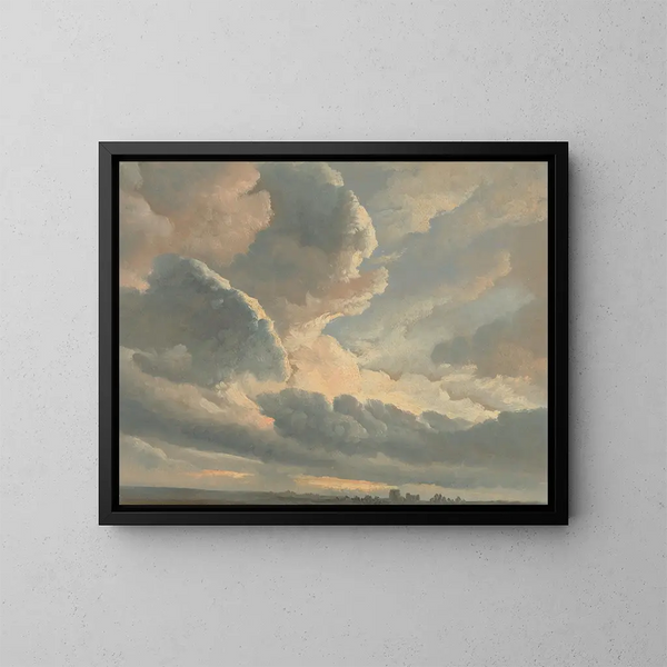 Studie van wolken met zonsondergang bij Rome - Simon Denis — ingelijst kunstwerk aan de muur