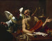 Sint Jerome en de engel - Simon Vouet — weergave van het kunstwerk