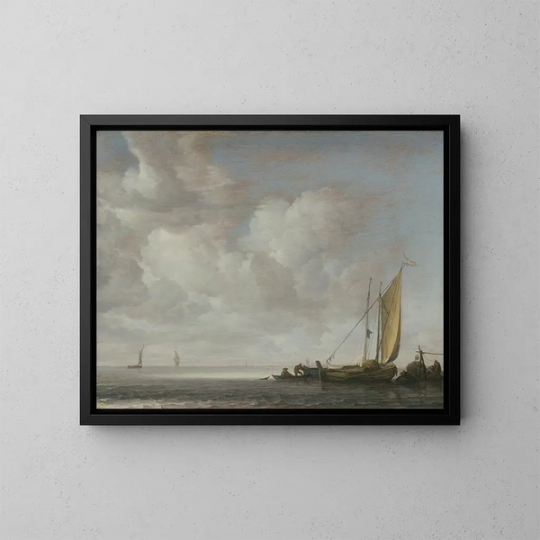 Rustig Meer - Simon de Vlieger — ingelijst kunstwerk aan de muur