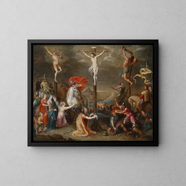 Kruisiging - Simon de Vos — ingelijst kunstwerk aan de muur