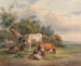 Landschap met vee bij een boom - Simon van den Berg — weergave van het kunstwerk