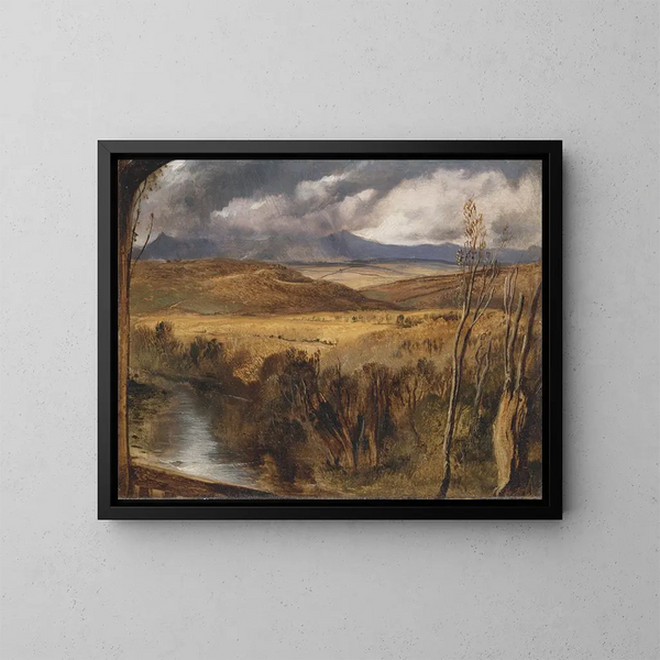 Een landschap van de Hooglanden - Sir Edwin Henry Landseer — ingelijst kunstwerk aan de muur