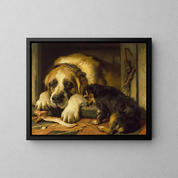 Miettes douteuses - Sir Edwin Henry Landseer — ingelijst kunstwerk aan de muur