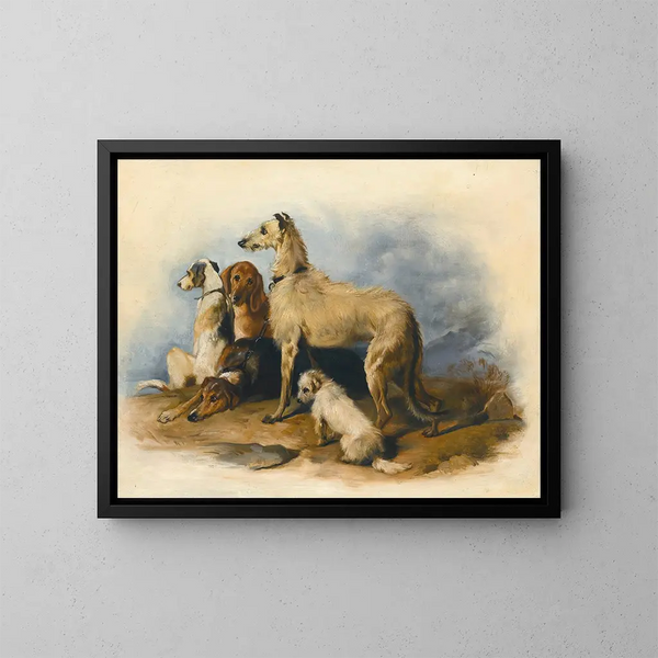 Honden van de Hooglanden - Sir Edwin Henry Landseer — ingelijst kunstwerk aan de muur