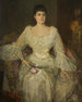Een dame in het wit Een portret van Lady Lyle - Sir John Lavery — weergave van het kunstwerk