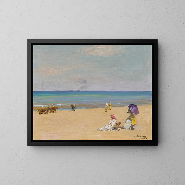 Op het zand - Sir John Lavery — ingelijst kunstwerk aan de muur