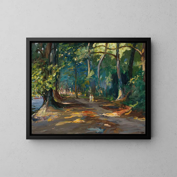 Het pad bij de rivier Maidenhead - Sir John Lavery — ingelijst kunstwerk aan de muur