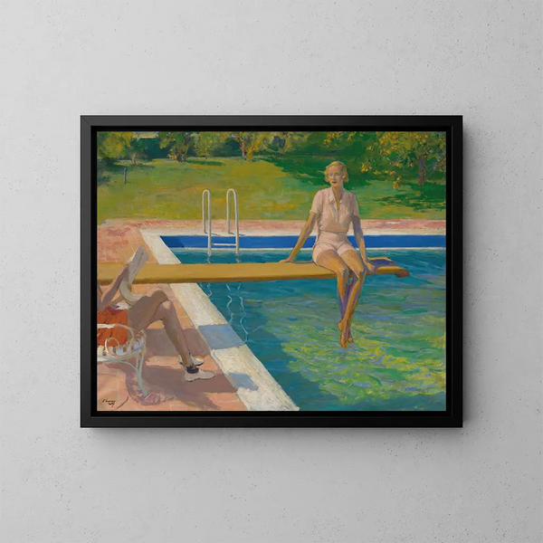 La vicomtesse de Castlerosse à Palm Springs - Sir John Lavery — ingelijst kunstwerk aan de muur