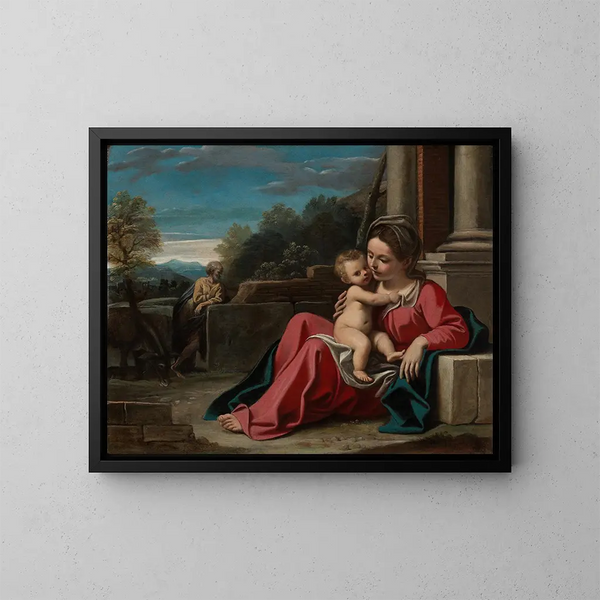 Droom over de vlucht naar Egypte - Sisto Badalocchio — ingelijst kunstwerk aan de muur