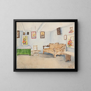 Binnenkant van de kamer - Sofija Paraszczuk — ingelijst kunstwerk aan de muur
