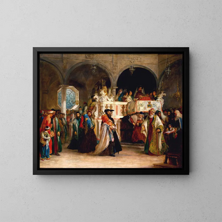 Solomon Alexander Hart - The Feast of the Rejoicing of the Law at the Synagogue in Leghorn Italy.webp