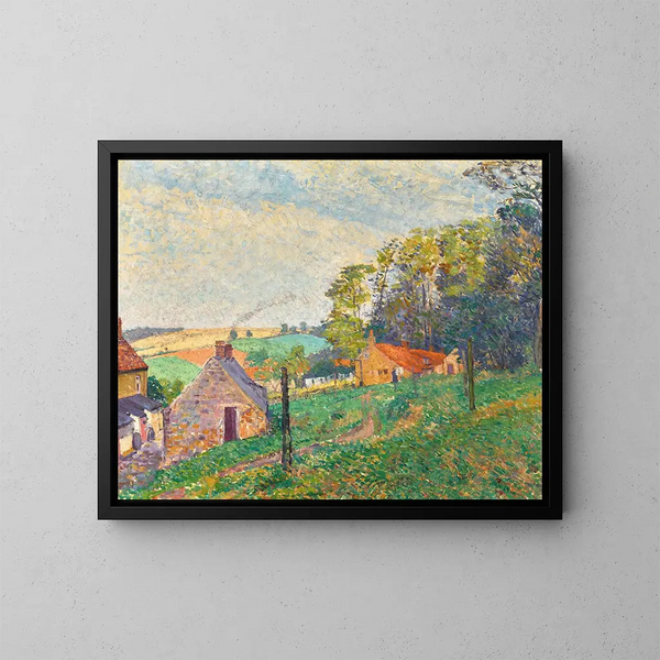 Landschap met cottages - Spencer Frederick Gore — ingelijst kunstwerk aan de muur