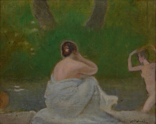in het park - Stanisław Dębicki — weergave van het kunstwerk
