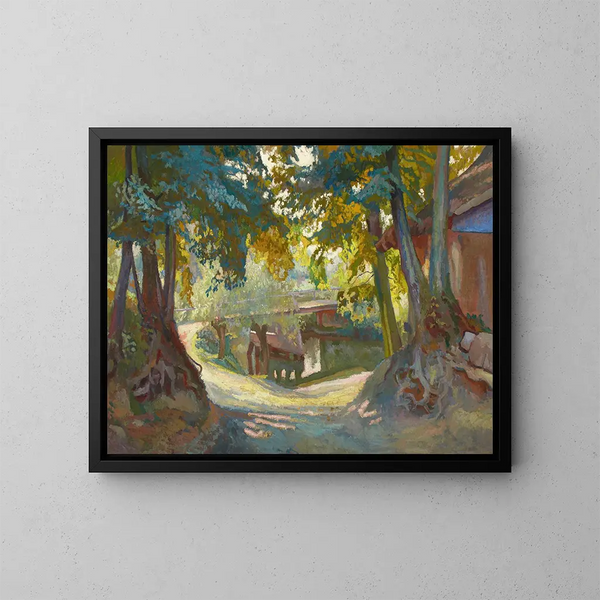 Een herfstdag - Stanisław Kamocki — ingelijst kunstwerk aan de muur