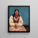 Portrait Painting of Jadwiga Mikołajczykowa - Stanisław Kamocki — framed artwork on a wall