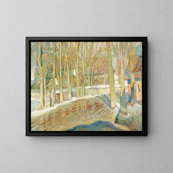 Dégel - Stanisław Kamocki — ingelijst kunstwerk aan de muur