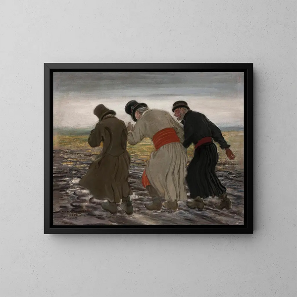 Druffende boeren - Stanisław Masłowski — ingelijst kunstwerk aan de muur