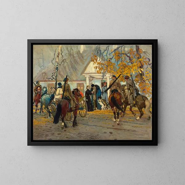 van het aangehouden opstandingsschilderij - Stanisław Masłowski — ingelijst kunstwerk aan de muur