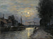 Le Canal Saint-Denis, maanlicht effect - Stanislas Lépine — weergave van het kunstwerk