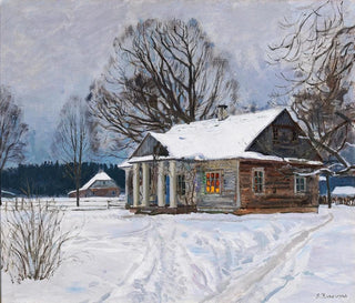 Stanislav Yulianovich Zhukovsky - A Country House at Dusk in Winter.webp