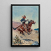 Cavalier du Pony Express - Stanley Llewellyn Wood — ingelijst kunstwerk aan de muur