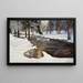 Stream in Winter Forest - Stefan Filipkiewicz — framed artwork on a wall