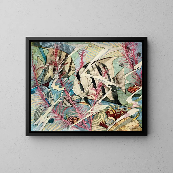 van het Atlantische zwaardvis-schilderij - Stephen Haweis — ingelijst kunstwerk aan de muur