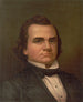 Aportret in bust van Stephen A. Douglas van voren - Strobridge Co Lith — weergave van het kunstwerk