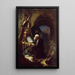 Een kluizenaar in gebed - Atelier van Gerrit Dou — ingelijst kunstwerk aan de muur