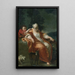 Een herderin die rust met een jonge jongen die haar oor kietelt - Atelier van Giuseppe Maria Crespi — ingelijst kunstwerk aan de muur