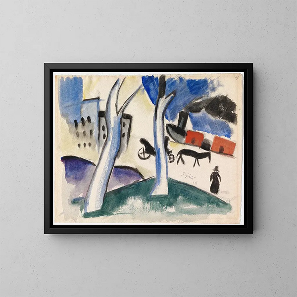 Uitzicht op de stad - Sulho Sipilä — ingelijst kunstwerk aan de muur
