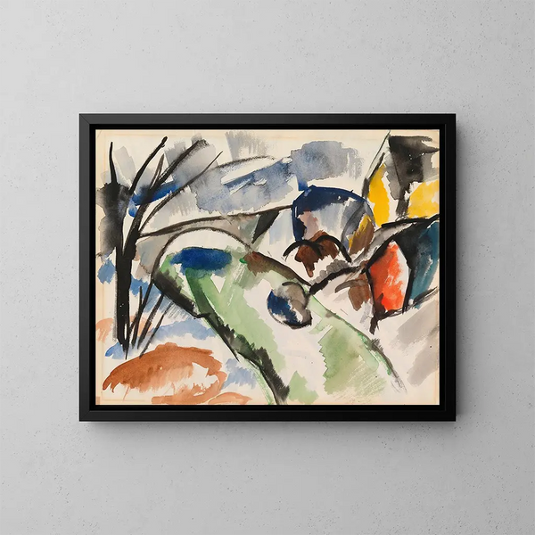 Landschap met rivier - Sulho Sipilä — ingelijst kunstwerk aan de muur