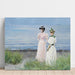 op het strand in Hellerup. Mevrouw Elisabeth Fischer en Mevrouw Anna Pauline Bruun op een zomerdag op het strand in Hellerup - Paul Fischer