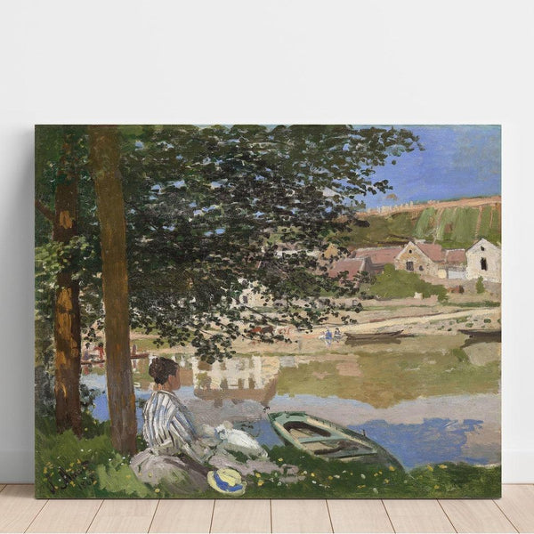 Reproductie van het schilderij op de oever van de Seine, Bennecourt - Claude Monet