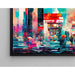 Abstract Painting – Pieces of the Future | Futuristic Wall Poster with Bright Colors and Urban Atmosphere