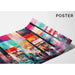 Abstract Painting – Pieces of the Future | Futuristic Wall Poster with Bright Colors and Urban Atmosphere