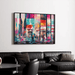 Abstract Painting – Pieces of the Future | Futuristic Wall Poster with Bright Colors and Urban Atmosphere