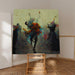 Abstract Schilderij – Wals van Bloemblaadjes | Poster Muurpoëzie met Bloemrijke Kleuren en Dansende Bewegingen