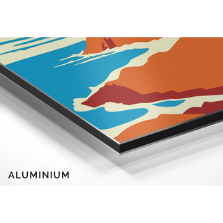 Tableau Coloré – Falaises au Ciel Zébré | Affiche Paysage Côtier Minimaliste | Déco Moderne pour Salon, Chambre ou Bureau