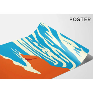 Tableau Coloré – Falaises au Ciel Zébré | Affiche Paysage Côtier Minimaliste | Déco Moderne pour Salon, Chambre ou Bureau