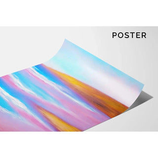Tableau Coloré – Plage Pastel | Affiche Paysage Marin Couleurs Douces | Déco Apaisante pour Salon, Chambre ou Bureau