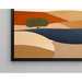 Schilderij gekleurd – Aardse Zon | Poster gestileerd landschap in terracotta en natuurlijke tinten | Bohemien decor voor woonkamer of slaapkamer