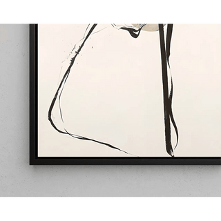 Tableau Décoratif – Lignes et Équilibres | Poster Abstrait Minimaliste Beige et Noir | Affiche Moderne au Trait Fluide et Élégant