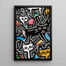 Pop Art Poster – Gestileerde Katten | Gekleurde Stedelijke Poster in Keith Haring-stijl