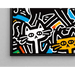 Pop Art Poster – Gestileerde Katten | Gekleurde Stedelijke Poster in Keith Haring-stijl