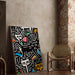 Pop Art Poster – Gestileerde Katten | Gekleurde Stedelijke Poster in Keith Haring-stijl