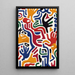 Pop Art Poster – Beweging van de Handen | Kleurrijke Abstracte Poster met gestileerde Handen